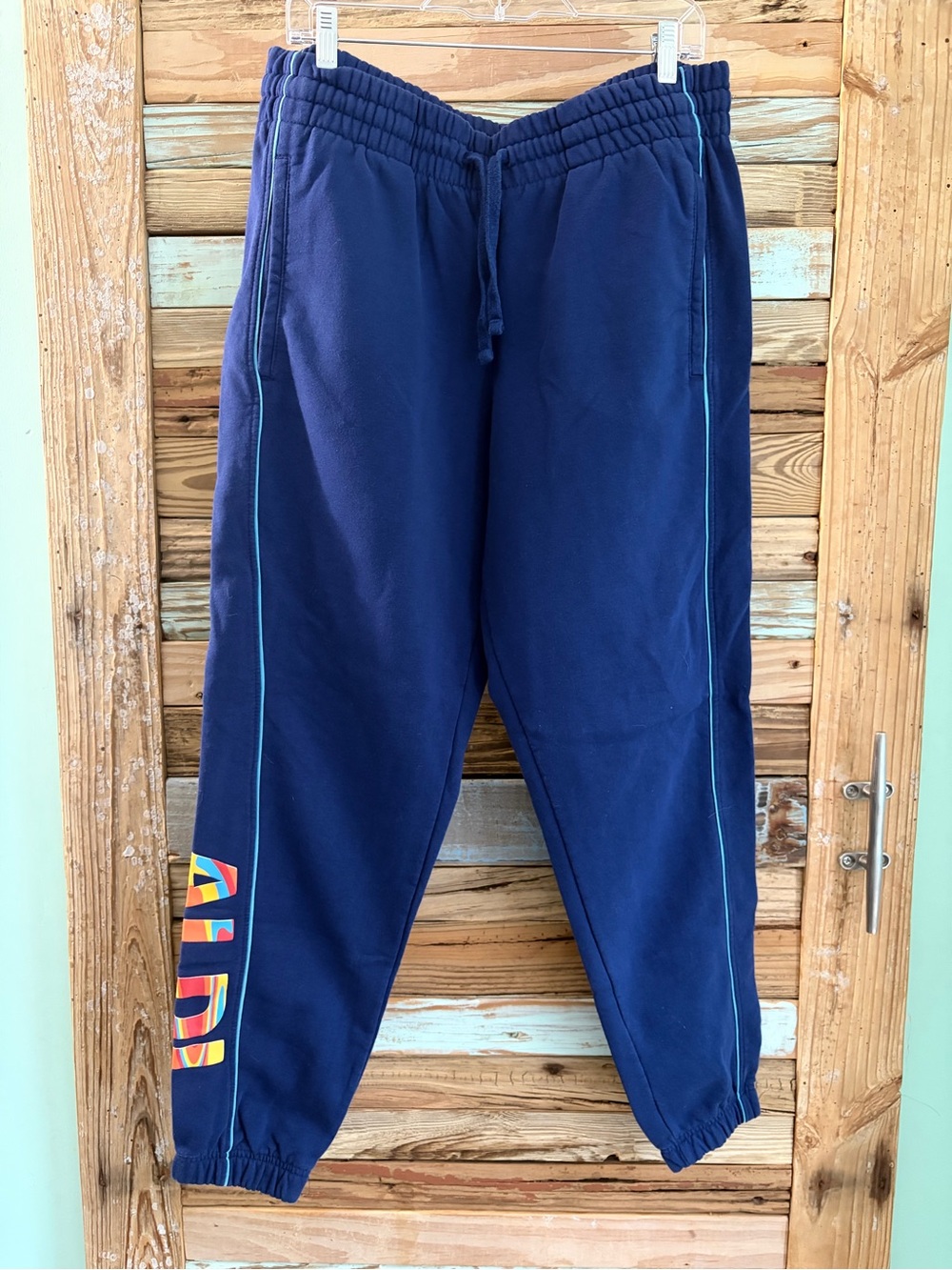 ALDI Gear Men’s XL Navy Rainbow Logo Jogger Sweatpants Limited Edition